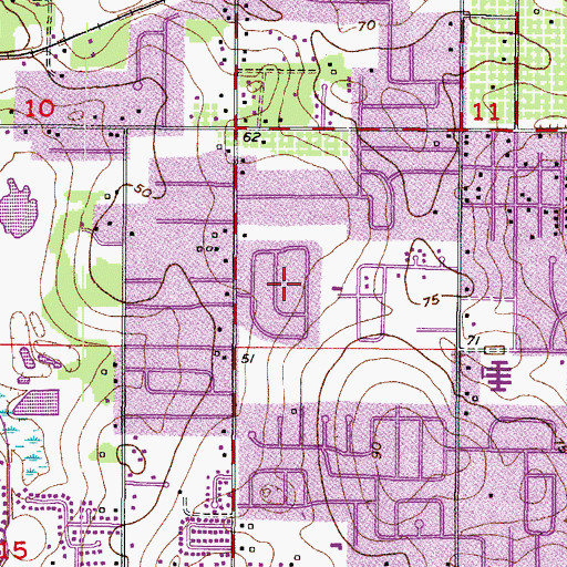 Topographic Map of Brandon Forest, FL