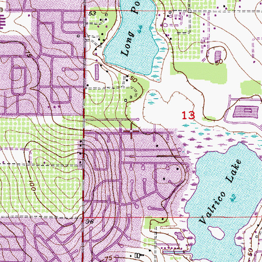 Topographic Map of Brandon Lakes, FL
