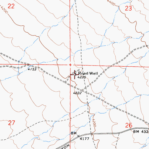 Topographic Map of Road Well, CA
