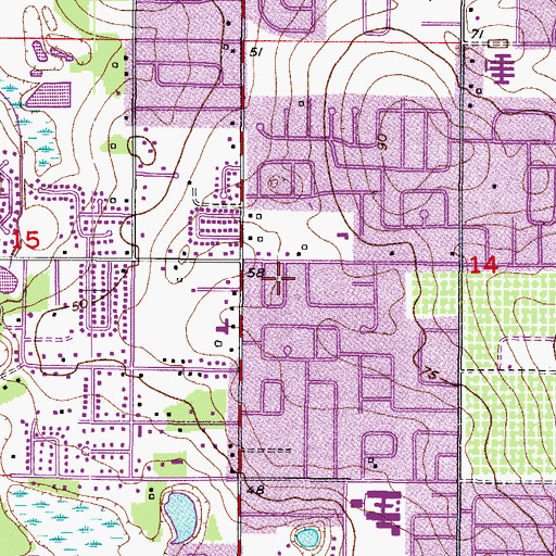 Topographic Map of Brandon Park, FL