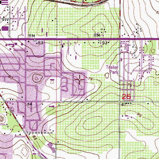 Topographic Map of Brandon Terrace Park, FL