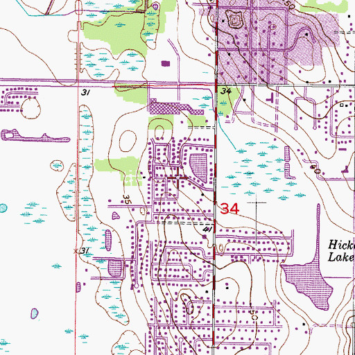 Topographic Map of Brandon Tradewinds, FL