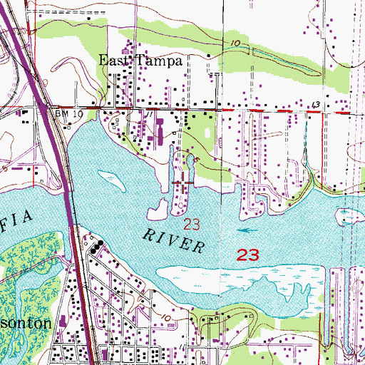 Topographic Map of Brandwood, FL