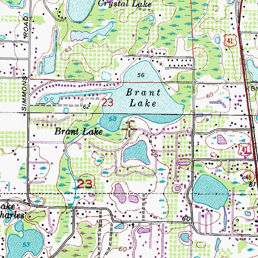 Topographic Map of Brant Shores, FL