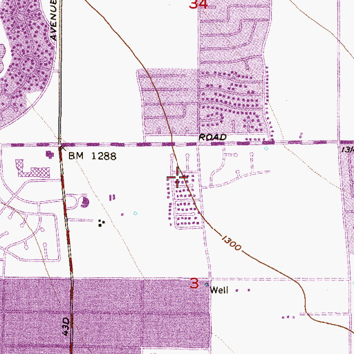 Topographic Map of Desert Pines, AZ