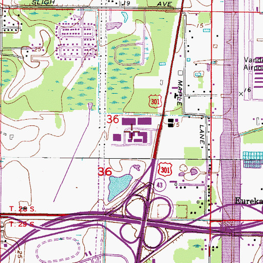 Topographic Map of Breckenridge Park, FL