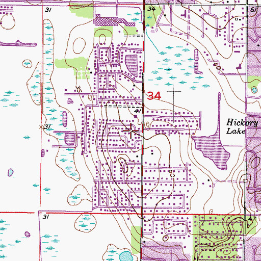 Topographic Map of Breezy Meadows, FL