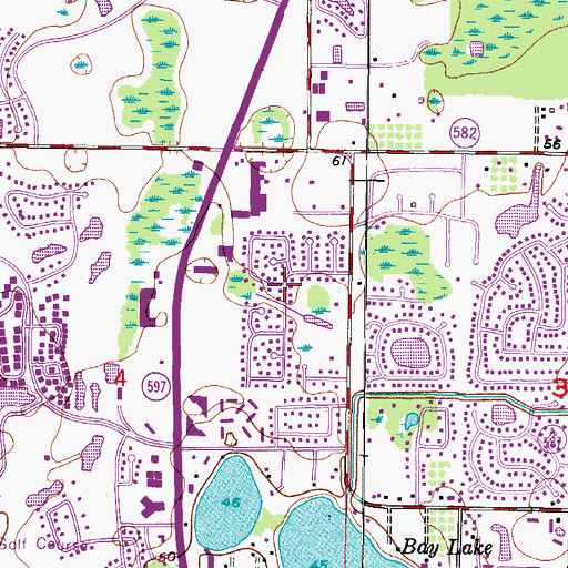 Topographic Map of Brentwood, FL