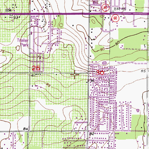 Topographic Map of Brentwood Hills, FL