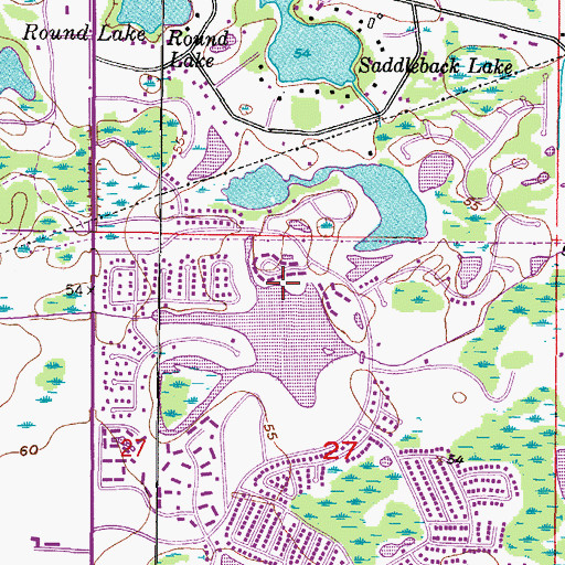 Topographic Map of Brigadoon on Lake Heather, FL