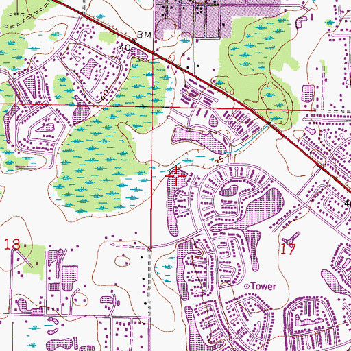 Topographic Map of Brightside Village, FL