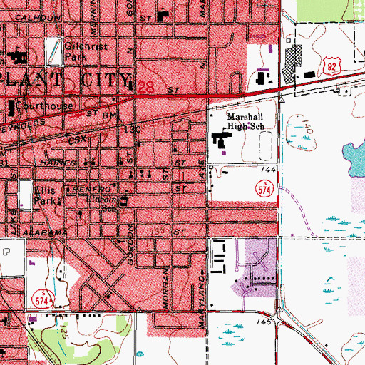 Topographic Map of Bristol Park, FL