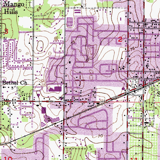 Topographic Map of Broadway Heights East, FL