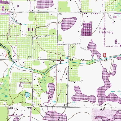 Topographic Map of Brock Acres, FL