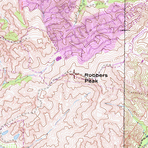 Topographic Map of Robbers Peak, CA