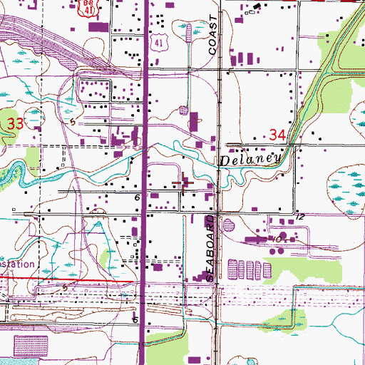 Topographic Map of Brookside, FL