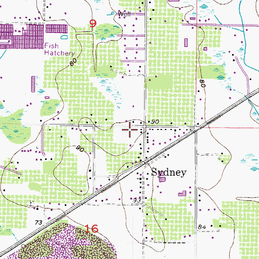 Topographic Map of Brown Estates, FL