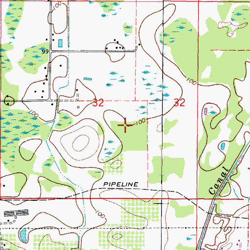 Topographic Map of Browning Acres, FL