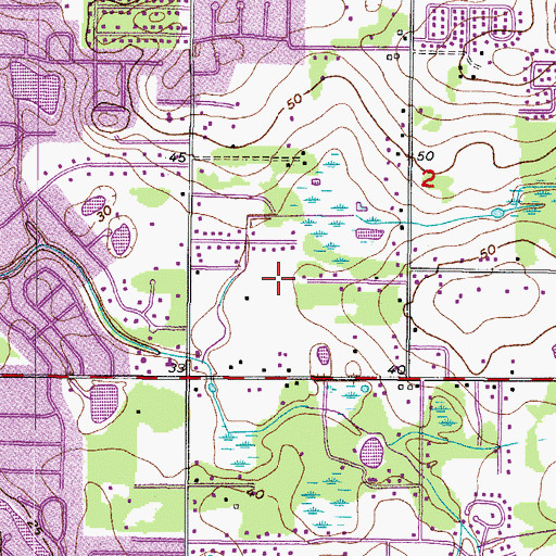 Topographic Map of Bryan Oaks Reserve, FL