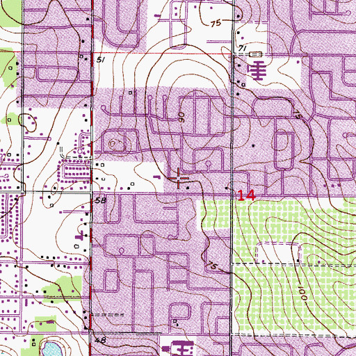 Topographic Map of Bryant Terrace, FL