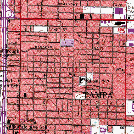 Topographic Map of Buckeye Heights, FL