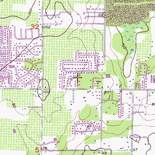 Topographic Map of Buckhorn Hills, FL