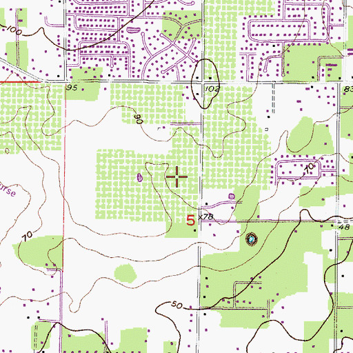 Topographic Map of Buckhorn Preserve, FL