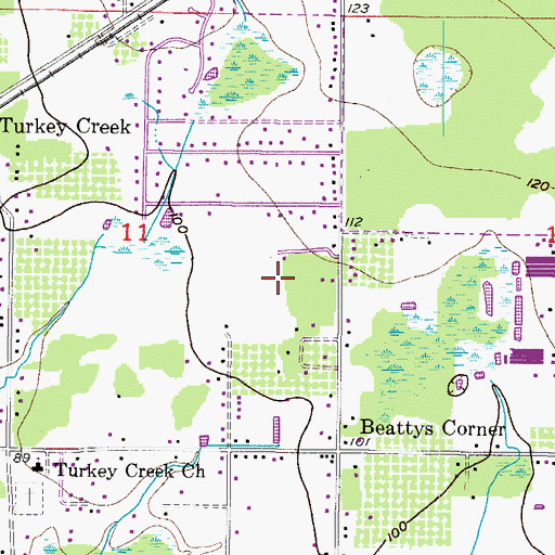 Topographic Map of Budd Farms, FL