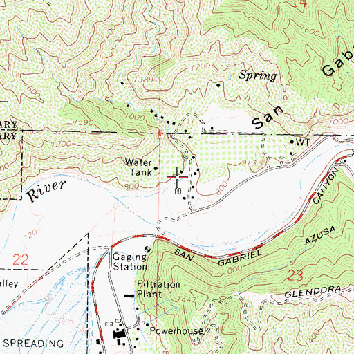 Topographic Map of Roberts Canyon, CA