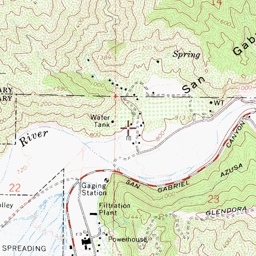 Topographic Map of Roberts Canyon, CA