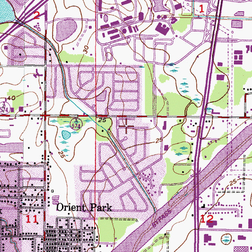 Topographic Map of Buffalo Estates, FL