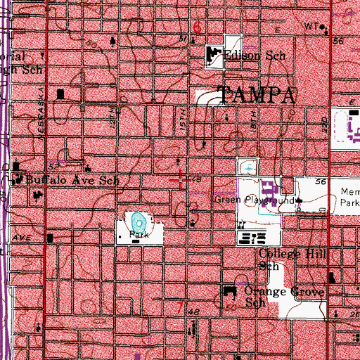 Topographic Map of Buffalo Gardens, FL