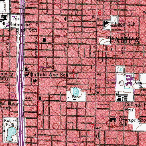 Topographic Map of Buffalo Park, FL