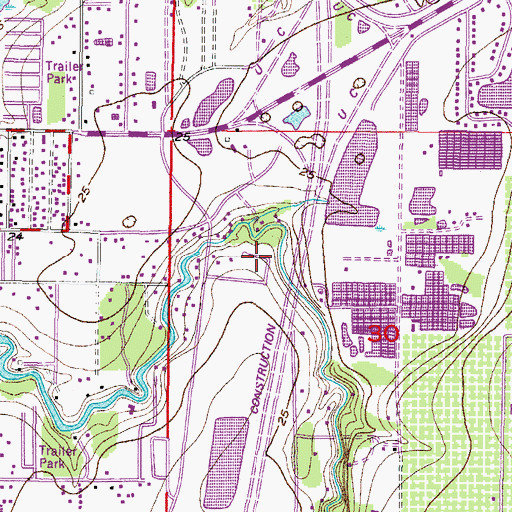 Topographic Map of Bullfrog Creek Estates, FL