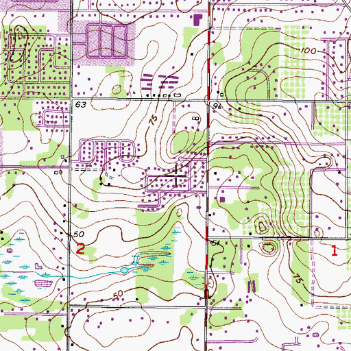 Topographic Map of Burlington Heights, FL