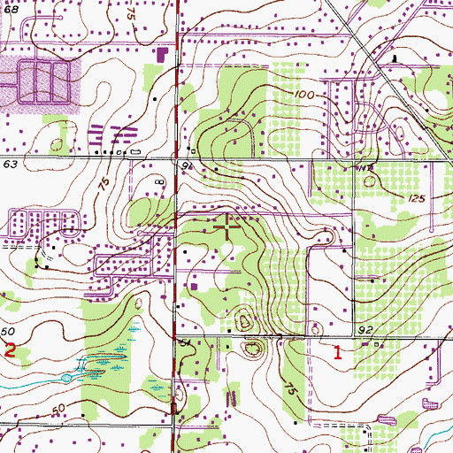 Topographic Map of Burlington Woods, FL