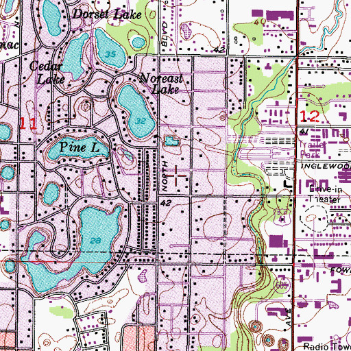 Topographic Map of Burnette Place, FL