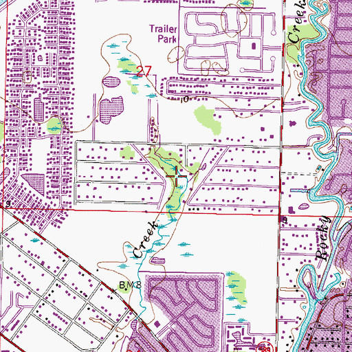 Topographic Map of Byars Heights, FL