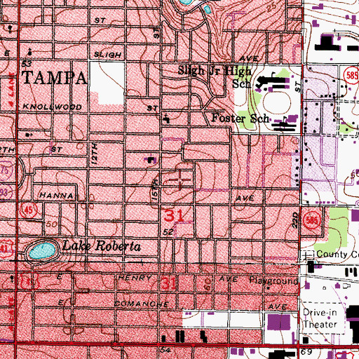 Topographic Map of California Heights, FL