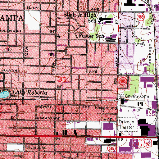 Topographic Map of California Heights Addition, FL