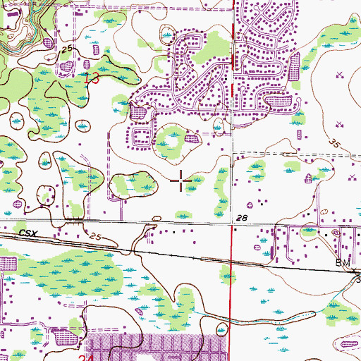 Topographic Map of Cambridge Villas, FL
