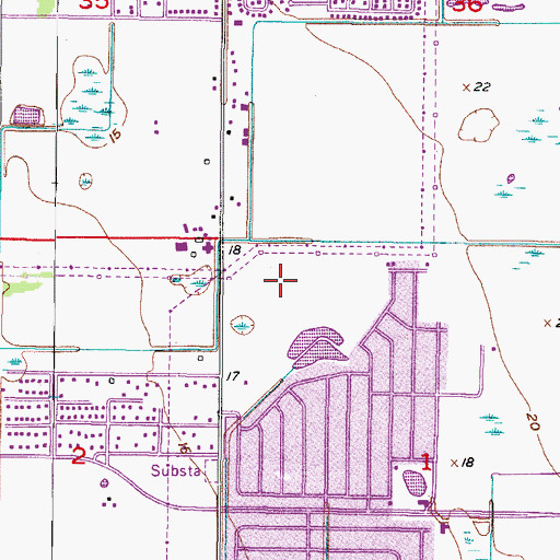 Topographic Map of Camden Woods, FL