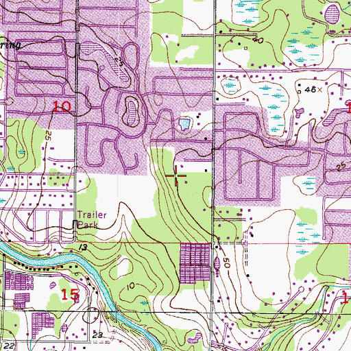 Topographic Map of Camelot Woods, FL