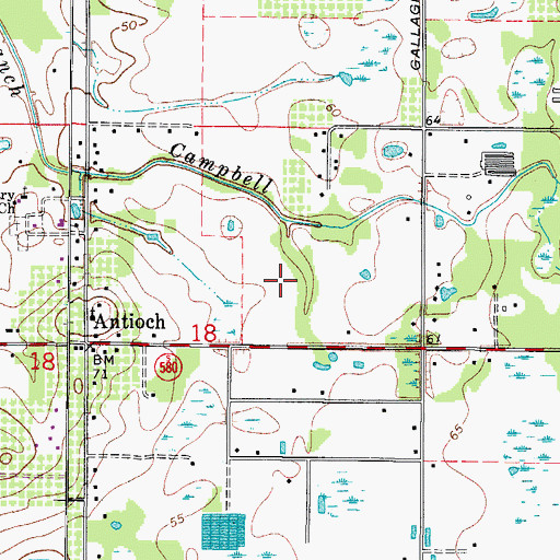 Topographic Map of Campbell Creek Woods, FL