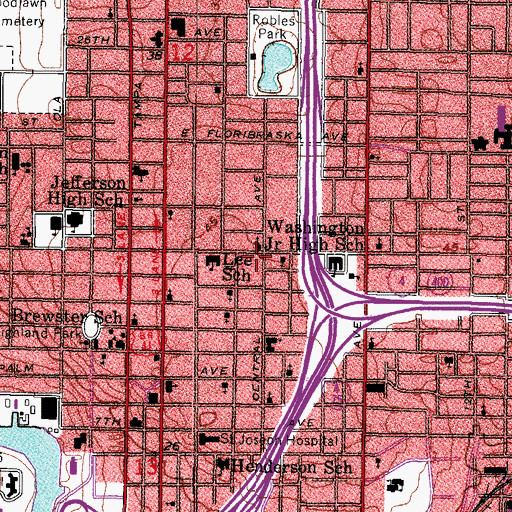 Topographic Map of Campbells, FL