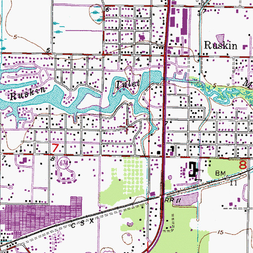 Topographic Map of Campus Shores, FL