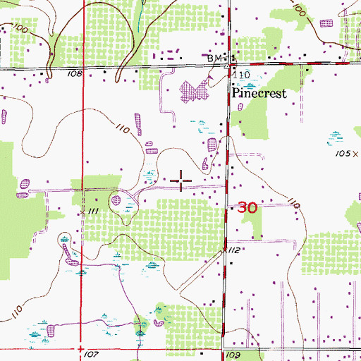 Topographic Map of Candlewood Acres, FL