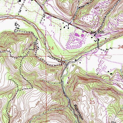 Topographic Map of Robinson Canyon, CA