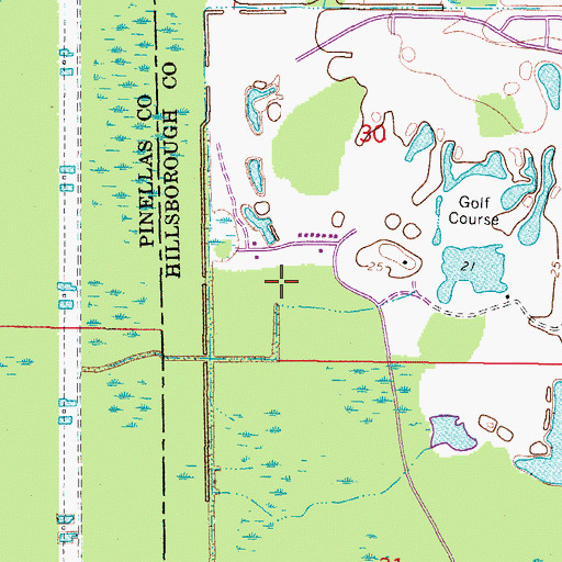 Topographic Map of Canterbury North at the Eagles, FL