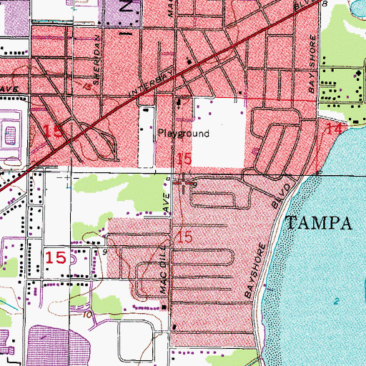 Topographic Map of Capital Tampa, FL